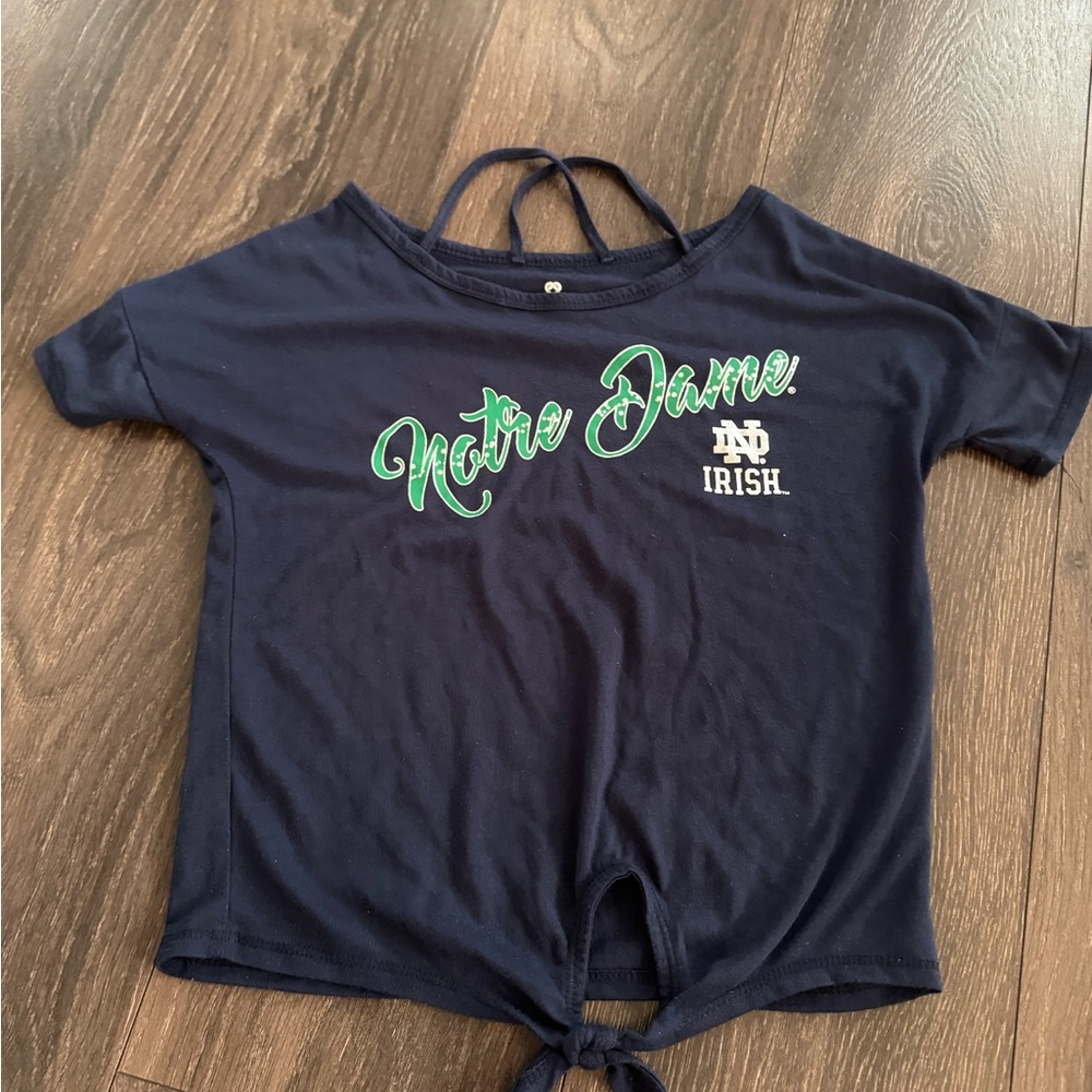 Colosseum Notre Dame Kids Navy and Green Tee